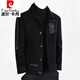 Pierre cardin (pierre cardin) marten velvet men's tweed jacket autumn and winter plus velvet short wool top spring and autumn thickened casual lapel jacket khaki 8268k M 90-105Jin [Jin equals 0.5 kg]