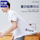 Romon High Elastic Ice Seide Shirt Herren kurzärmelig Sommer Anti-Falten-freier Daddy-Anzug Business Work Formal Dekoration Weißes Hemd weiß + hellblau [kurzärmelige Stil] 2xl 41