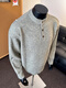 ZHUYIFAN ZHUYIFAN Xiaohongshu's same style Lei Jun gray sweater large size Henry collar sweater men's lazy style inner wear off-white M