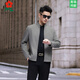 梦特娇旗舰商务夹克男春秋时尚简约翻领行政休闲中年爸爸上衣外套 翻领--深蓝 9737J M 170 建议105-120斤
