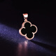 18k gold plated pendant single pendant simple rose gold color gold pendant silver necklace rose gold/black agate pendant (no chain)