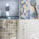 Autocollants de salle de bain étanches Autocollants en carreaux de céramique épaissis auto-adhésifs autocollants muraux à résistance à l'humidité toilettes toilettes mur peint papier peint étanche Amélioration de la salle