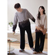 Sha Qian Couple Pajamas Autumn and Winter Half Velvet Women's Thickened Warm Coral Velvet Men's Casual Homewear Set