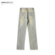 Jiaye (JIAYE) From Mars Old and Retro Washed Yellowed Straight Jeans National Trendy Ins Street BF Trousers TC-723# Yellow Mud Color (Small Waist Circle Can be Optional) S