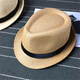 KAROND new small top hat men's spring and summer white sun protection large brim beach hat men's and women's British jazz autumn and winter sun hat straw hat pure white adult size 58CM