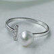 Queen of Pearls S925 silver inlaid 6-7mm nearly perfect round freshwater pearl ring for women live birthday gift for girls 6-7mm 12-13#