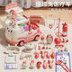 La marque allemande joue la maison Doctor Children's Toy Set Girl Stethoscope Doctor Box infirmière joue l'injection modèle phare [rose]