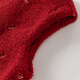 DAVE&BELLA Children's Plush Knitted Tank Top Winter New Year's Style Baby Girl Ant Velvet Dress Girls' Skirt Red Ready Stock 100 cm (recommended height 90-100cm)