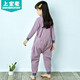 Shangbaomai spring and autumn children's one-piece pajamas cotton boys and girls baby one-piece pajamas anti-kick, cold and belly protection gray blue 110 code