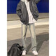 POUM men's joint yellow mud jeans men's spring and autumn style high street retro American straight fit loose casual pants WKXS-K679 yellow mud L