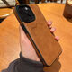 适用苹果15手机壳iPhone14牛皮13pro软12MINI卡包11promax防摔XR 【深咖】奢华皮质/自带卡包 iPhone 15