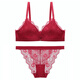 Adore Autumn and Summer Sexy Underwear Women's Wireless Thin Small Breast Push Up Lace Autumn and Winter Red Zodiac Year of the Horse Bra Set Red Set 75B =34B