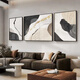 
Huaixue high-end living room decorative painting modern art office triptych black white gray abstract sofa background wall hanging painting JD13785 left and right 40*60 80*60 crystal porcelain aluminum alloy black frame