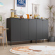 Pangdonglai quality sideboard iron glass sideboard living room storage light luxury wine cabinet household kitchen appliance eight door yellow 1355*650*400