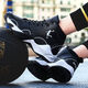 
Zhijie Children's basketball shoes summer venom James basketball shoes rubbing sound non-slip wear-resistant lightweight breathable high-top men's boy's mandarin duck sneakers 695 black and yellow + socks 34 standard size
