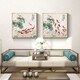 Xiaolulin Chinese style Jiuyu drawing decoration painting restaurant painting study office tea room hanging painting entrance entrance cabinet living room mural 15911 surplus year after year tempered crystal porcelain 70*70 black frame
