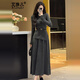 Aizhuer Xiaoxiang Hepburn style knitted dress winter 2025 new tea style fashionable women's suit autumn and winter dark gray suit + free belt one size fits all (recommended 80-140 Jin Jin equals 0.5 kg)