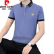 Pierre Cardin Kurzärärmelte Herren-T-Shirt Polo Basishemd 2024 Neues Herren-Revers Casual Kurzärmer T-Shirt Herren Top 683 Ash 4xl