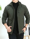 JP Herrenjacke plus Samt dicke warme Kapuze-Freizeitjacke 689 9868 Militärgrün M-170