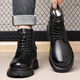 Zuomu Lion Head Layer Cowhide Army 3519 Martin Boots Men's Winter Plus Fleece Military Hook High-top Cotton Leather Boots Wool Warm Snow Boots Black [Top Cowhide Sheep Fur Integrated] 42