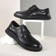 Jinlilai Herrenschuhe Neugeschäft Casual Schuhe Leder Schuhe Weiche Oberflächenboden Schicht Cowhide bequem und vielseitig Schnüre-up Herrenschuhe schwarz 40