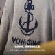 Maden Workwear American Retro Strickanker Jacquard Pullover Vintage Pullover Rundes Hals Basis Hemd Herrenherbst grau Blau L.