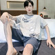 俊俊穗迪美（JUNJUNSUIDIMEI）睡衣男夏季纯棉短袖卡通青少年男士夏天薄款加肥加大码家居服套装 短袖-XY1098 M 小码(高150-160 70-90斤)