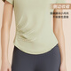 维多利亚旅行者瑜伽服女运动套装夏季宽松跑步短袖微胖健身服训练服T恤XL