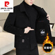 Pierre Cardin autumn and winter woolen coat men's medium-length woolen windbreaker men's high-end casual suit lapel double-sided woolen coat Khaki medium-long double-sided woolen coat 2307 suit collar M recommended 120Jin Jin is equal to less than 0.5 kg