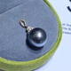 Jingruo Jennifer Jewelry 10-11mm perfect round Tahitian seawater black pearl pendant 925 silver temperament personality necklace