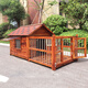 Dog House Outdoor Waterproof Solid Wood Dog House Medium and Large Dog Golden Retriever Dog House Rainproof Summer Outdoor Four Seasons Pet Villa 5XL with Yard Single Window with Screen Package Installation