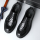 CARTELO crocodile (CARTELO) first layer sheepskin business shoes men's hand scratch pattern men's casual leather shoes British warm men's shoes 9676 black 40