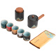 SUSHI CERAMICS hand-painted glaze colorful Qianlijiangshan tea set gift box side handle pot five-color cup cultural and creative souvenirs