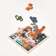 Ouoety Building Block Puzzle Holz dreidimensionale tierische Kinder Schulung Spielzeugunterricht Hilfen für Jungen und Mädchen Digitales Puzzle (Blister)