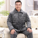 Xuanduoqi Pajamas hommes en hiver épaissis de corail épaissis en velours à trois couches papa de flanelle de coton de l'âge moyen et de vêtements de maison âgée C9903 # hommes gris noir [Velvet de lait] xxxl (165-200jin [Jin est égal à 0,5 kg])