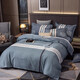 Nanjiren (NanJiren) All-Cotton Bed Four-Piece Set Pure Cotton 100% Pure Cotton Naked Sleeping Sheets Larger Duvet Cover Men's Bedding Three Simple Life [Full Cotton Fabric Soft and Skin-friendly] 1.5m Bed Sheet Four-Piece Set-Quiet Cover 200x230cm