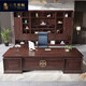 BERTHA DENTON New Chinese style solid wood boss desk office desk and chair combination CEO office furniture ebony wood custom executive desk ebony wood 2.4 meters boss desk