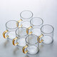 Su's ceramic glass cup tea cup juice cup small fresh water cup office home hanging ear tea cup 6 pack