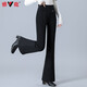 Yalu Down Pants Women's 2026 Winter New Style Outerwear Warm and Slim High Waist Straight Winter Thickened Stretch Flared Pants Black XL