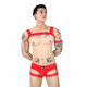 Men's sexy leggings thong strap underwear for men GAY large suspender vest chest strap muscular men's tights suit [confidential shipping] White M (66-73CM)