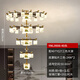 Heliang new Chinese chandeliers living room lamps, all copper solid wood, high-end villa duplex building hall headlights, dining room Chinese style 9906 Qianlijiangshan-copper+wood+iron+jade-40 heads