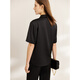 AMII Women's 2025 Summer New Professional Fashion Suit Women's Imitation Acetate Thin Chiffon Top Casual Black-Shirt 12240568 XS 150/76A