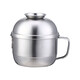 304 stainless steel instant noodle bowl with lid, lunch box for single student dormitory, canteen fast food cup, portable lunch bowl, stainless steel without grid