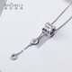 Shengshi Qiyuan pt950 platinum necklace for women platinum platinum necklace women's sweater chain new platinum small waist necklace for girlfriend 14.16g heart-beating small waist necklace