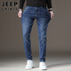 JEEP SPIRIT吉普牛仔裤男加绒加厚保暖直筒秋冬季男士修身休闲长裤子男