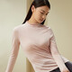 
Golden Santa Foundation Base Clothes for Women's Silk Mesh Spliced ​​Half-Tree Neck Shirt Top NZFDC724 Milk Flesh Powder 1357 M
