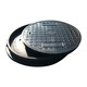 Qunlong Products Ductile iron round manhole cover Heavy-duty rainwater power sewage manhole cover 20KG round overflow well 680*780 round well manhole cover Customized by the enterprise