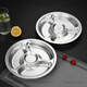 FISDDIS 304 stainless steel fast food plate commercial hotel canteen multi-compartment plate home dining box round three compartments 28cm