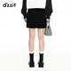 Dzzit Frühlings- und Sommer Neuer Retro Sportkontrast Design Wollpullover Rock Kurzrock Frauen 3H1E7031A Schwarz XS