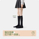 ROGHNY-3 white socks women's calf socks spring and autumn thin mid-calf socks Japanese jk pressure long over-the-knee stockings 1 pair black calf